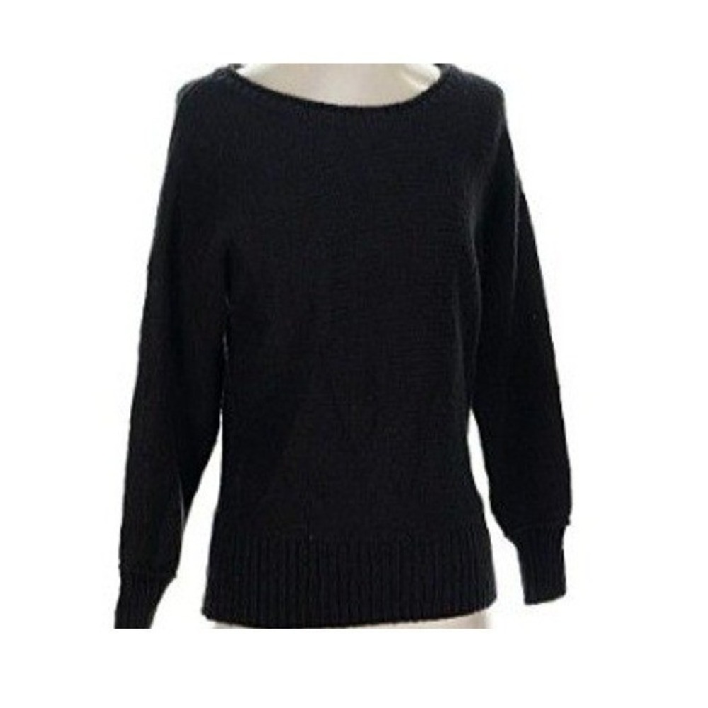 Michael Stars Black Knit Boat Neck Sweater S NWOT Long‎ Sleeve Casual Luxe Basic